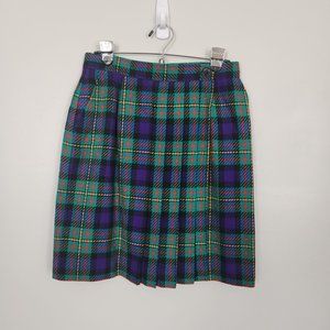NWT Vintage Pendleton Plaid Wool Wrap Pleated Skirt - Size 12P